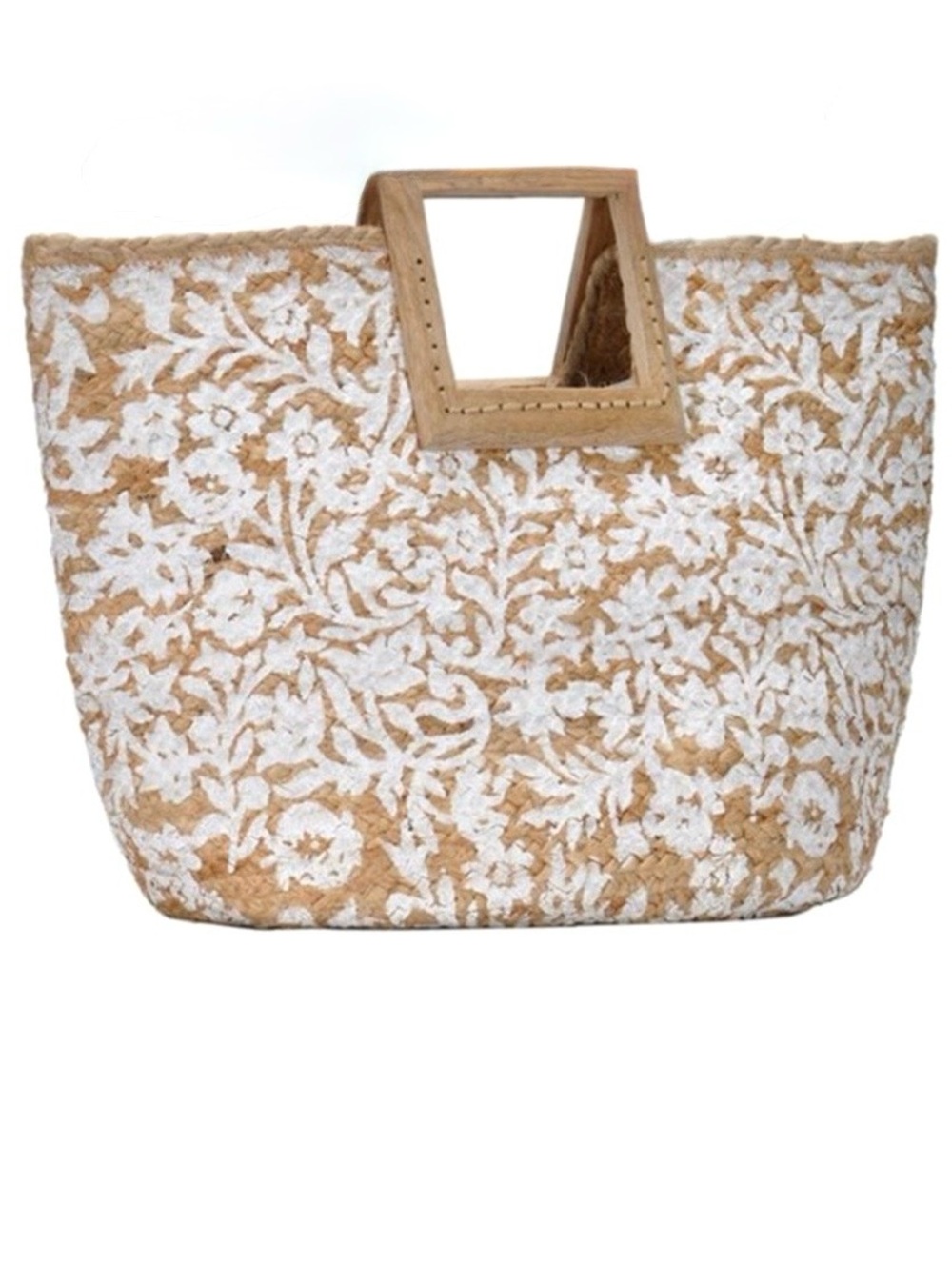 ANTIK KRAFT Large Viral Boho Floral Pallavi Natural Jute Cottagecore Raffia Tote